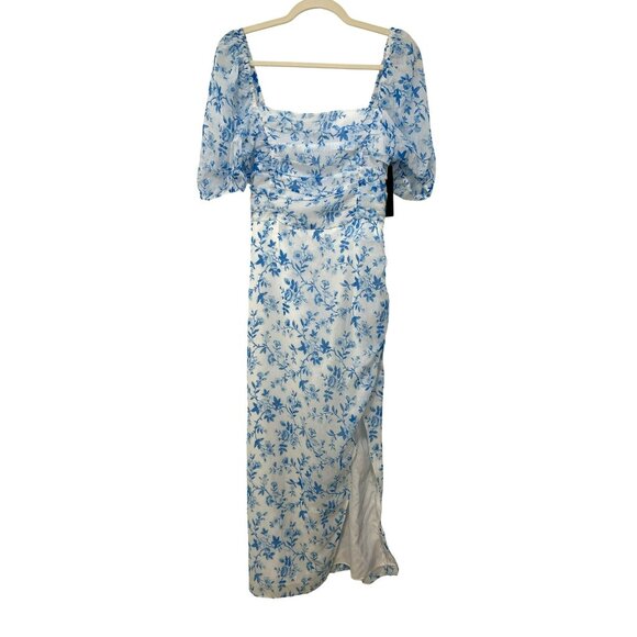 French Connection Catrina Floral Puff Sleeve Midi Dress Small NWT - Picture 4 of 10